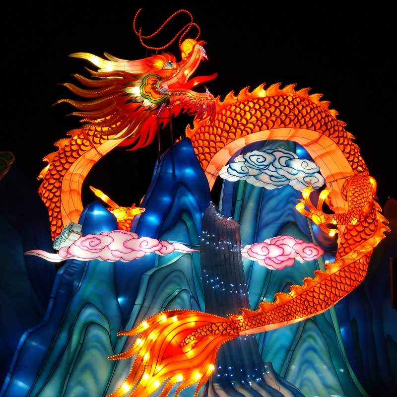 Giant Custom Chinese Dragon Lantern Sculpture | LanternsArt